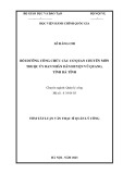 Tóm tắt Luận văn Thạc sĩ Quản lý công: Bồi dưỡng công chức các cơ quang chuyên môn thuộc Ủy ban nhân dân huyện Vũ Quang, tỉnh Hà Tĩnh