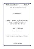 Tóm tắt Luận văn Thạc sĩ Quản lý kinh tế: Quản lý vốn đầu tư xây dựng cơ bản từ nguồn ngân sách nhà nước trên địa bàn tỉnh Yên Bái