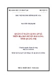 Tóm tắt Luận văn Thạc sĩ Quản lý công: Quản lý ngân sách cấp xã trên địa bàn huyện Hải Lăng, tỉnh Quảng Trị