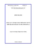 Luận văn Thạc sĩ Quản lý công: Năng lực cán bộ ủy ban nhân dân cấp xã trên địa bàn huyện Vân Hồ, tỉnh Sơn La