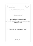 Luận văn Thạc sĩ Chính sách công: Thực thi chính sách phát triển nguồn nhân lực chất lượng cao ngành du lịch tỉnh Quảng Ninh