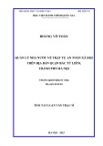 Tóm tắt Luận văn Thạc sĩ Quản lý công: Quản lý nhà nước về trật tự an toàn xã hội trên địa bàn quận Bắc Từ Liêm