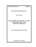 Luận văn Thạc sĩ Quản lý công: Quản lý công tác văn thư - lưu trữ ở Đảng bộ huyện A Lưới, tỉnh Thừa Thiên Huế