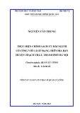 Tóm tắt Luận văn Thạc sĩ Quản lý công: Thực hiện chính sách ưu đãi người có công với cách mạng trên địa bàn huyện Thạch Thất, thành phố Hà Nội