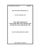 Luận văn Thạc sĩ Quản lý công: Thực hiện chính sách giảm nghèo bền vững trên địa bàn huyện Hải Lăng, tỉnh Quảng Trị