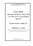 Giáo trình Phân tích các phần tử của mạch điện, điện tử (Nghề: Cơ điện tử - Trình độ: Cao đẳng) - Trường Cao đẳng nghề Ninh Thuận