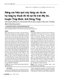 Nâng cao hiệu quả xây dựng các dự án hạ tầng kỹ thuật đô thị tại thị trấn Mỹ An, huyện Tháp Mười, tỉnh Đồng Tháp