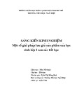 Sáng kiến kinh nghiệm Tiểu học: Một số giải pháp lưu giữ sản phẩm của học sinh lớp 1 sau các tiết học