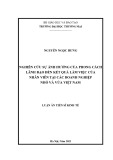 Luận án Tiến sĩ Kinh tế: Nghiên cứu sự ảnh hưởng của phong cách lãnh đạo đến kết quả làm việc của nhân viên tại các doanh nghiệp nhỏ và vừa Việt Nam