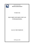 Luận án Tiến sĩ Kinh tế: Phát triển nuôi trồng thủy sản ở tỉnh Khánh Hòa