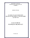 Luận án Tiến sĩ Quản trị nhân lực: Tác động của quản trị tri thức đến kết quả hoạt động của doanh nghiệp tại Việt Nam