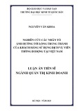 Luận án Tiến sĩ Quản trị kinh doanh: Nghiên cứu các nhân tố ảnh hưởng tới lòng trung thành của khách hàng sử dụng dịch vụ viễn thông di động tại Việt Nam