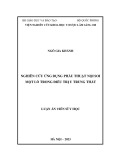 Luận án Tiến sĩ Y học: Nghiên cứu ứng dụng phẫu thuật nội soi một lỗ trong điều trị u trung thất