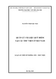 Luận án Tiến sĩ Thông tin - Thư viện: Quản lý tài liệu quý hiếm tại các thư viện ở Việt Nam