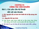 Bài giảng Thi công cơ bản - Chương IX: Công tác ván khuôn