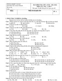 Đề thi giữa học kì 2 môn Hóa học lớp 9 năm 2021-2022 có đáp án - Trường THCS Nguyễn Du, Tam Kỳ