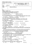 Đề thi giữa học kì 1 môn Sinh học lớp 8 năm 2021-2022 có đáp án - Trường THCS Nguyễn Du, Tam Kỳ