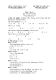 Đề thi giữa học kì 1 môn Toán lớp 6 năm 2020-2021 có đáp án - Trường THCS Tràng An, Đông Triều