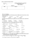 Đề thi học kì 1 môn Tiếng Anh lớp 9 năm 2021-2022 có đáp án - Trường THCS Kim Lan