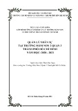 Tiểu luận: Quản lý nhân sự tại trường Mầm non 2 Quận 3 Thành phố Hồ Chí Minh năm học 2020 – 2021