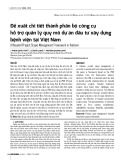 Đề xuất chi tiết thành phần bộ công cụ hỗ trợ quản lý quy mô dự án đầu tư xây dựng bệnh viện tại Việt Nam