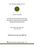 Tóm tắt Luận án Tiến sĩ Kinh tế phát triển: Giải pháp thúc đẩy hộ nông dân ứng dụng công nghệ cao trong sản xuất nông nghiệp trên địa bàn thành phố Hà Nội