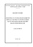 Luận án Tiến sĩ Quản trị nhân lực: Ảnh hưởng của văn hóa doanh nghiệp tới động lực làm việc của người lao động tại các ngân hàng thương mại trên địa bàn thành phố Hà Nội