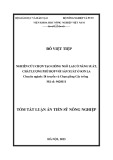 Tóm tắt Luận án Tiến sĩ Nông nghiệp: Nghiên cứu chọn tạo giống ngô lai có năng suất, chất lượng phù hợp với sản xuất ở Sơn La