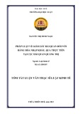 Tóm tắt Luận văn Thạc sĩ Luật kinh tế: Pháp luật về giám sát hải quan đối với hàng hóa nhập khẩu, qua thực tiễn tại Cục hải quan Quảng Trị