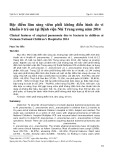 Đặc điểm lâm sàng viêm phổi không điển hình do vi khuẩn ở trẻ em tại Bệnh viện Nhi Trung ương năm 2014