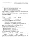 Đề thi học kì 2 môn Vật lý lớp 12 năm 2022-2023 - Trường THPT Nguyễn Trân, Bình Định
