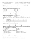 Đề thi học kì 2 môn Toán lớp 10 năm 2020-2021 có đáp án - Trường THPT Nguyễn Trân, Bình Định