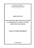 Luận văn Thạc sĩ Kinh tế: Hoàn thiện hoạt động logistics hàng hóa xuất nhập khẩu của Công ty Cổ phần Dịch vụ hàng hóa Nội Bài