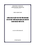 Luận án Tiến sĩ Kinh tế: Chính sách và giải pháp của tỉnh Nam Định đối với phát triển nguồn nhân lực giám đốc doanh nghiệp nhỏ và vừa