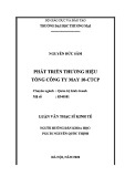 Luận văn Thạc sĩ Kinh tế: Phát triển thương hiệu Tổng Công ty May 10-CTCP