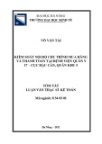 Tóm tắt Luận văn Thạc sĩ Kế toán: Kiểm soát nội bộ chu trình mua hàng và thanh toán tại Bệnh viện Quân y 17, Cục hậu cần, Quân Khu 5