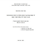 Tóm tắt Luận án Tiến sĩ Quản lý giáo dục: Đảm bảo chất lượng đào tạo đại học ở Học viện Phụ nữ Việt Nam