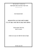 Tóm tắt Luận án Tiến sĩ Tâm lý học: Định hướng giá trị nghề nghiệp của nữ học sinh Trung học phổ thông