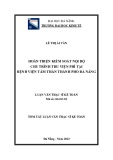 Tóm tắt Luận văn Thạc sĩ Kế toán: Hoàn thiện kiểm soát nội bộ chu trình thu viện phí tại Bệnh viện Tâm Thần thành phố Đà Nẵng