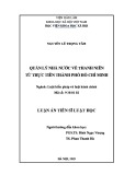 Luận án Tiến sĩ Luật học: Quản lý nhà nước về thanh niên từ thực tiễn Thành phố Hồ Chí Minh