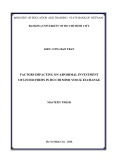 Master's thesis: Factors impacting on abnormal investment of listed firms in Ho Chi Minh stock exchange