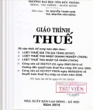 Giáo trình Thuế: Phần 1 - TS. Nguyễn Thanh Sơn, ThS. Nguyễn Văn Nông