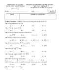 Đề thi giữa học kì 1 môn Toán lớp 9 năm 2023-2024 - Trường THCS Trần Hưng Đạo, Đại Lộc