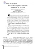 Vai trò FDI với phát triển kinh tế: Nghiên cứu tại Việt Nam