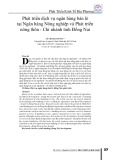 Phát triển dịch vụ ngân hàng bán lẻ tại Ngân hàng Nông nghiệp và Phát triển nông thôn - Chi nhánh tỉnh Đồng Nai