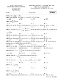 Đề thi giữa học kì 2 môn Toán lớp 11 năm 2022-2023 có đáp án - Trường PTDTNT Tỉnh Quảng Trị