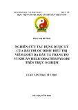 Luận văn Thạc sĩ Y học: Nghiên cứu tác dụng dược lý của bài thuốc DDHV điều trị viêm loét dạ dày tá tràng do vi khuẩn Helicobacter pylori trên thực nghiệm