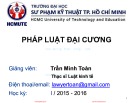 Bài giảng Pháp luật đại cương: Bài 1 - ThS. Trần Minh Toàn