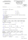 Đề thi KSCL môn Toán lớp 11 năm 2023-2024 có đáp án (Lần 1) - Trường THPT Nông Cống 1, Thanh Hóa