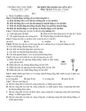 Đề thi giữa học kì 1 môn Vật lí lớp 8 năm 2022-2023 có đáp án - Trường THCS Tân Triều